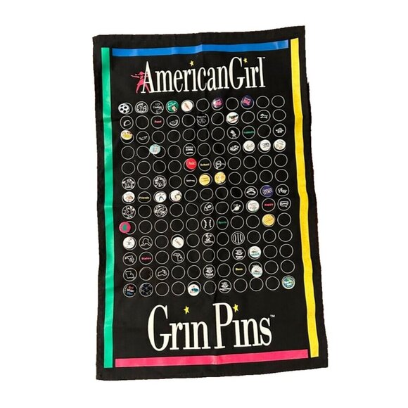 American Girl Other - Vintage 1990s American Girl Pleasant Company Grin Pin Banner Black and 30 Pins